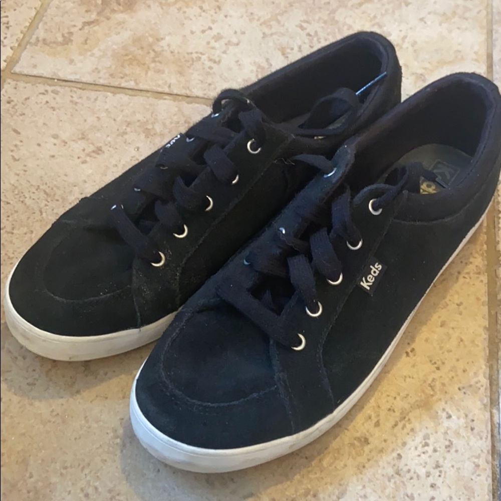 Keds black suede feel sneakers